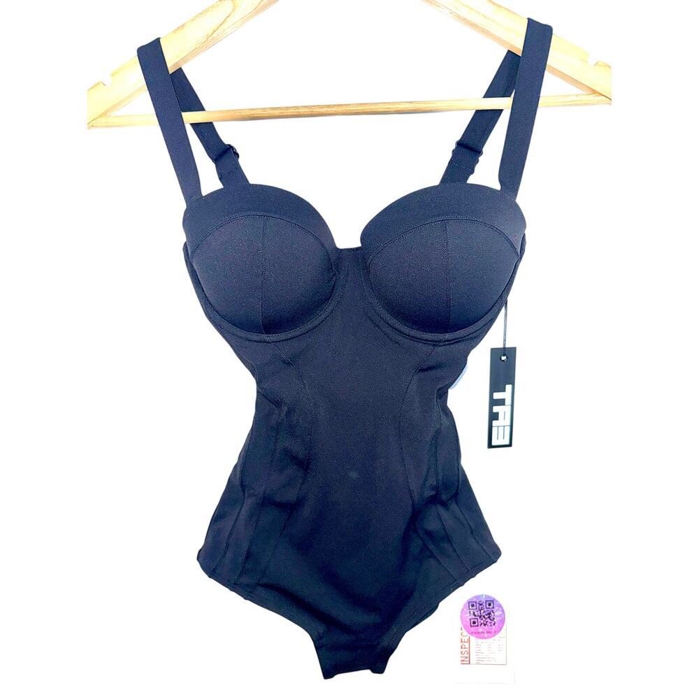 TA3 Lushy Hipster Black Corset Shapewear One Piece Swimsuit Sz XXS Reg/Long F/G